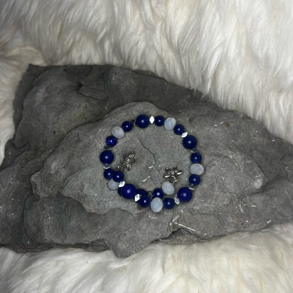 lapis lazuli and opal Beaded Bracelet